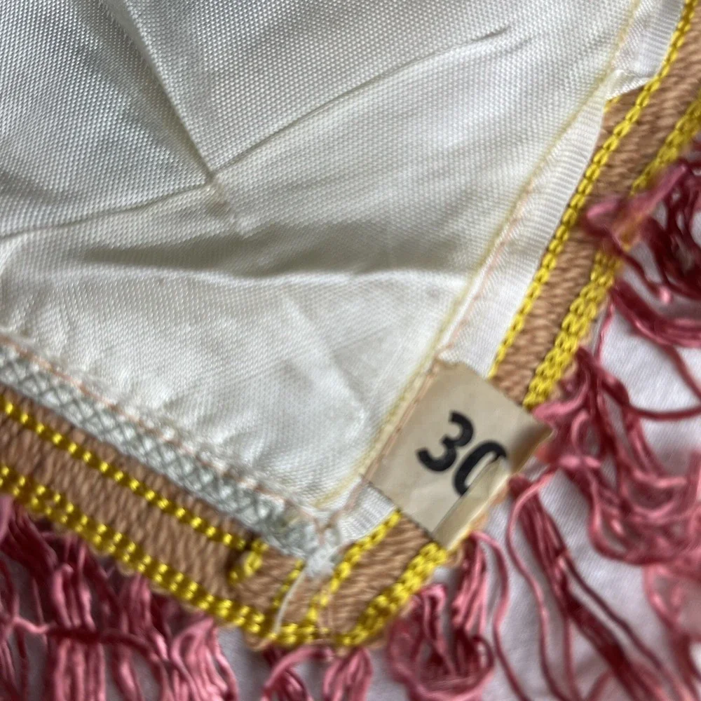 Vintage Souvenir of Denver Satin &Fringe Pillowcase Square 17